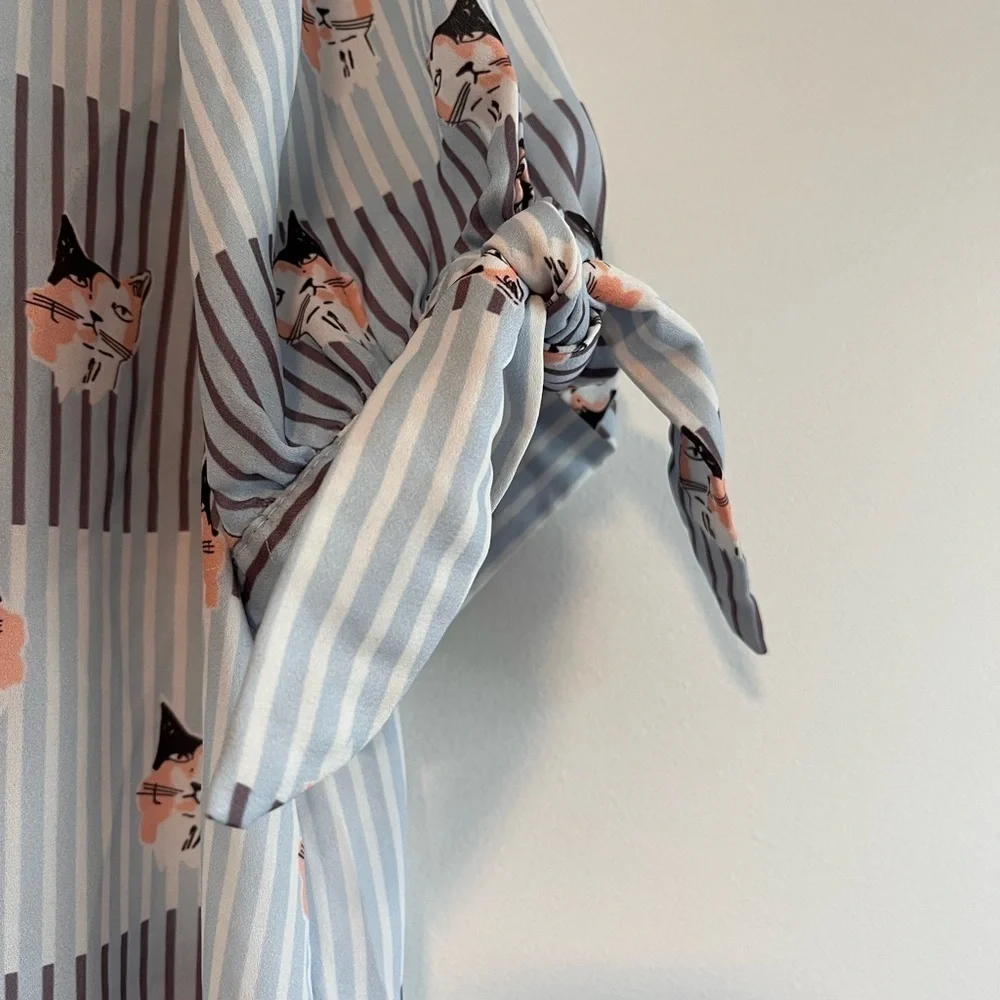 Molly Bracken Lili Sidonia Collection cat print blouse - Picture 8 of 11